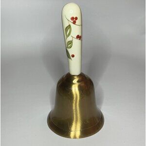 Brass Bell with Porcelain Handle Beautiful Sounding Ring